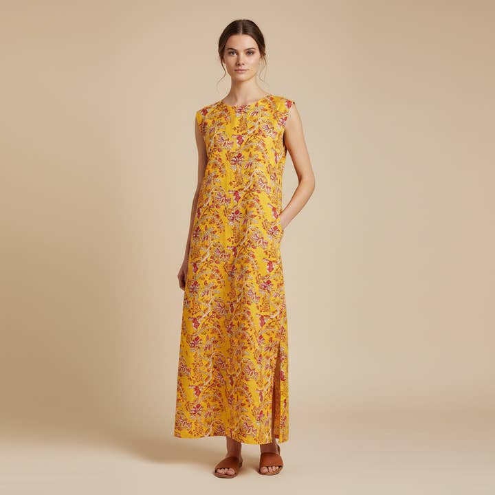 Alia Bomuldsmodal Satin Maxi Kjole Morgenfrue for engroshandel hos Ruhmee