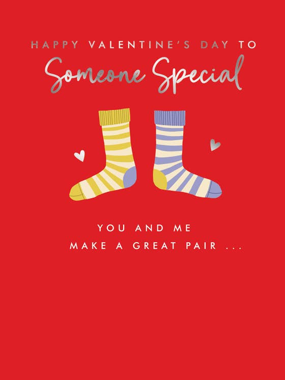 Valentines Day Card, Someone Special, Socks for wholesale by Piccadilly Greetings