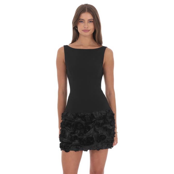 Robe moulante Rosette en noir pour la vente par Lucy In The Sky