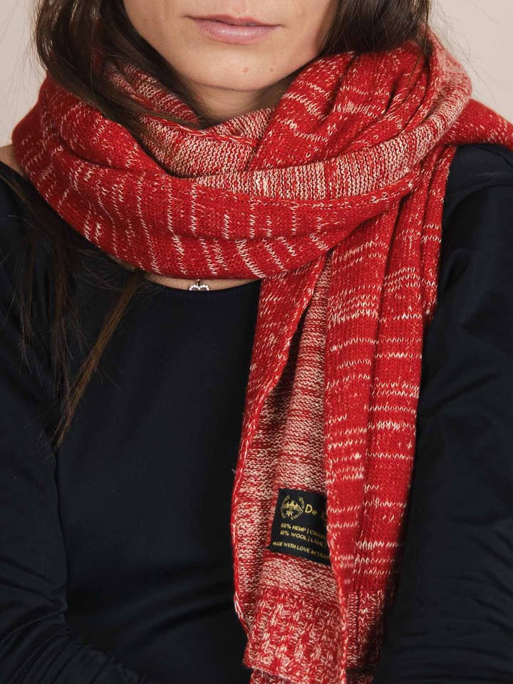 The Hemp & Wool Scarf - Red for wholesale by De IONESCU