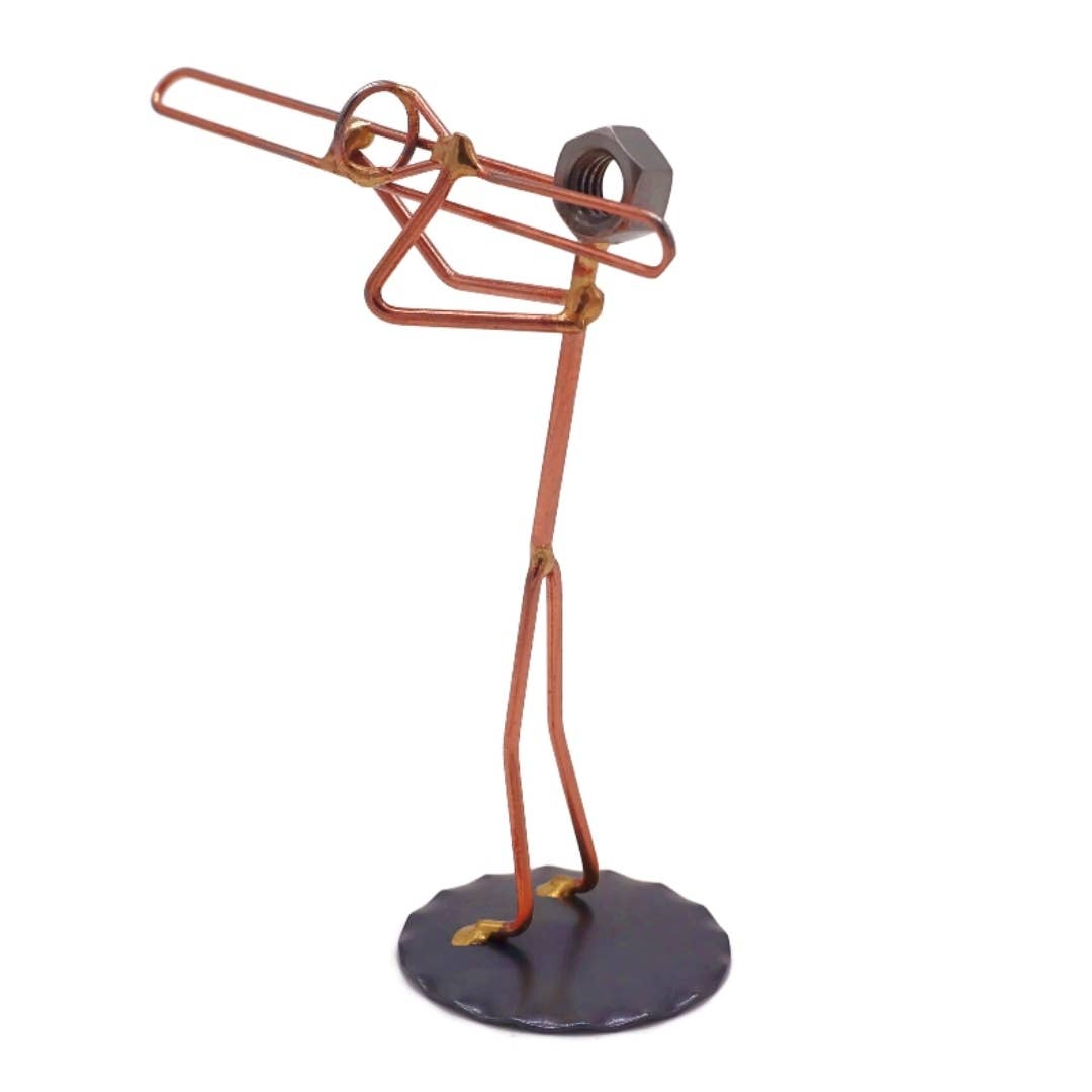 Rock Creek Metal Craft - Wholesale Decorative Tabletop Object - Handcrafted Metal Trombone Tabletop Decor3