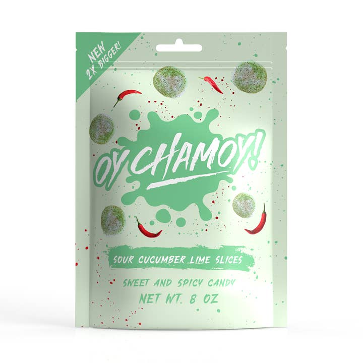 Nieuwe Oy Chamoy! 8oz. Zure Komkommerschijfjes voor wholesale door Fizz and Sweets Wholesale