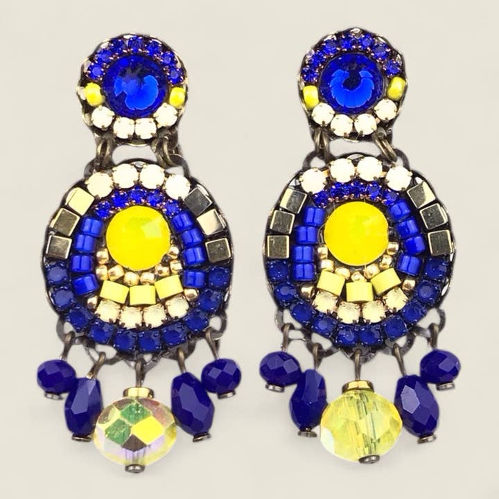 Handmade earrings with COBALT crystals for wholesale by melizijewelry