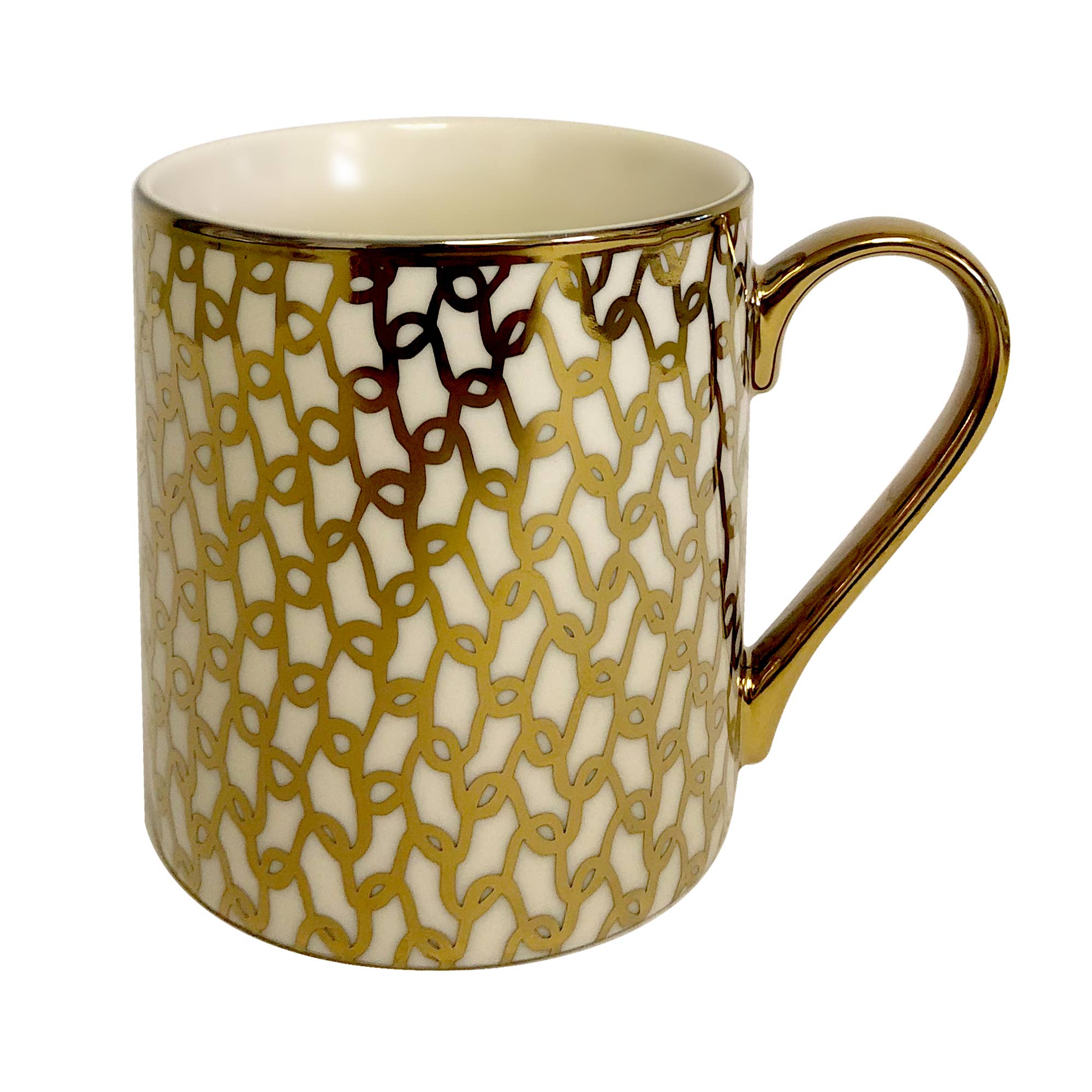 Certified International - Wholesale Coffee Mug - Gold Plated Mugs Mosaic Gold Plated Can Mugs (6) asst4
