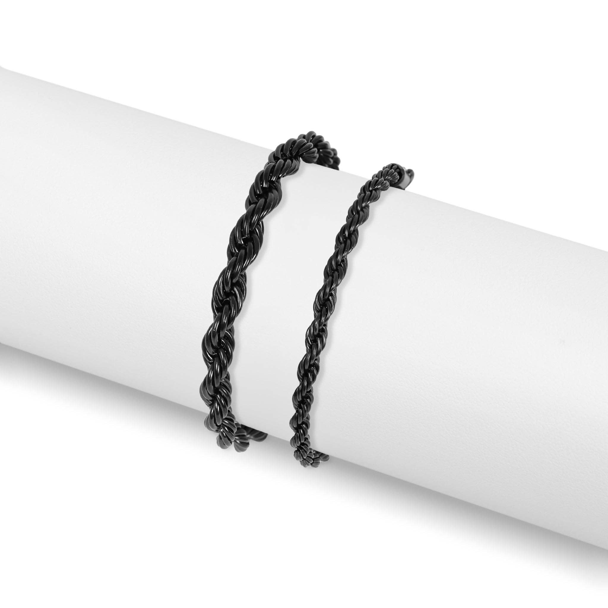 WJW – Pulseira de elo e corrente por atacado – Pulseira / Tornozeleira Corrente Corda - Ouro, Prata, Preto16