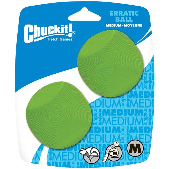 Chuckit! Medium Green Erratic Bounce Ball 2-Pack for wholesale by Everyday Supply Co