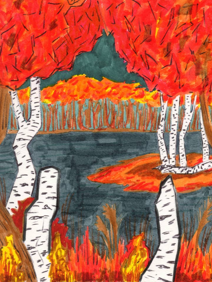 Autumn Landscape Signed Print for wholesale by Amanda Laurel Atkins Art + Illustration
