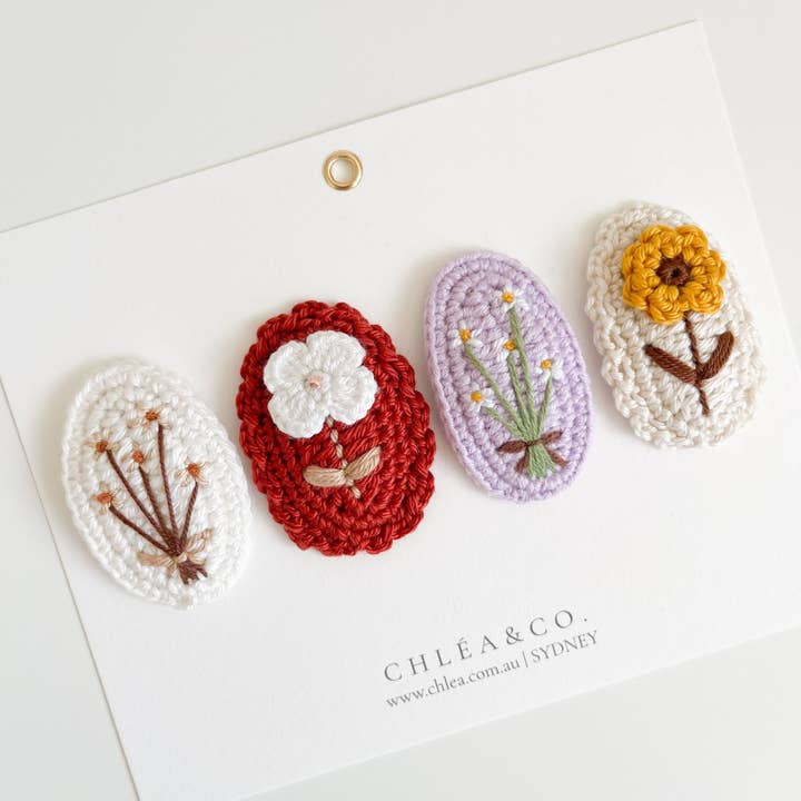 Vintage Flower Crochet Clip for wholesale by Chlea & Co.