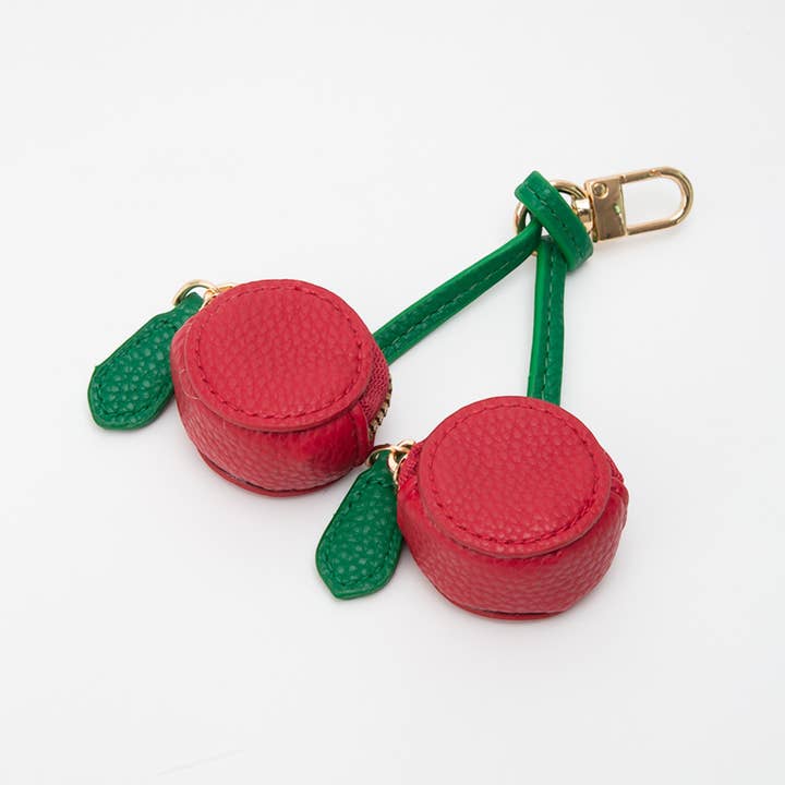 Sensibling Corp. - Wholesale Keychain - Women's - Faux Leather Cherry Keychain / Bag Charm / Coin Purse