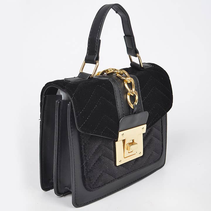 3AM BY H&D ACCESSORIES - Wholesale Crossbody Bag - Women's - Quilted Velvet Pu Trim Bag5