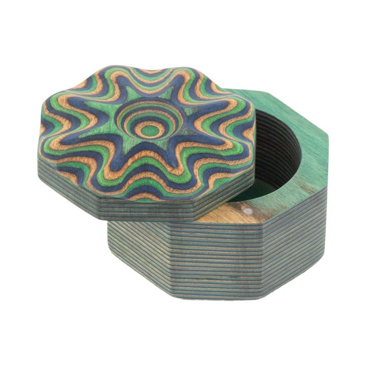 Island Bamboo - Wholesale Salt Mill - 3.5" x 2" Peacock Salt Cellar