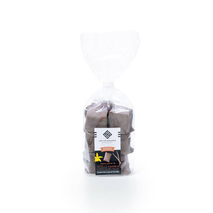 Dark chocolate coated orange and strawberry marshmallows for wholesale by Les Gourmands D'ouest