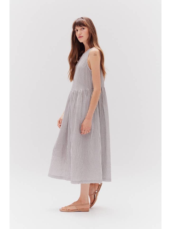 Grade & Gather - Wholesale Dress - Women's - 61098GH -Â GINGHAM CHECK SUMMER EASY DRESS