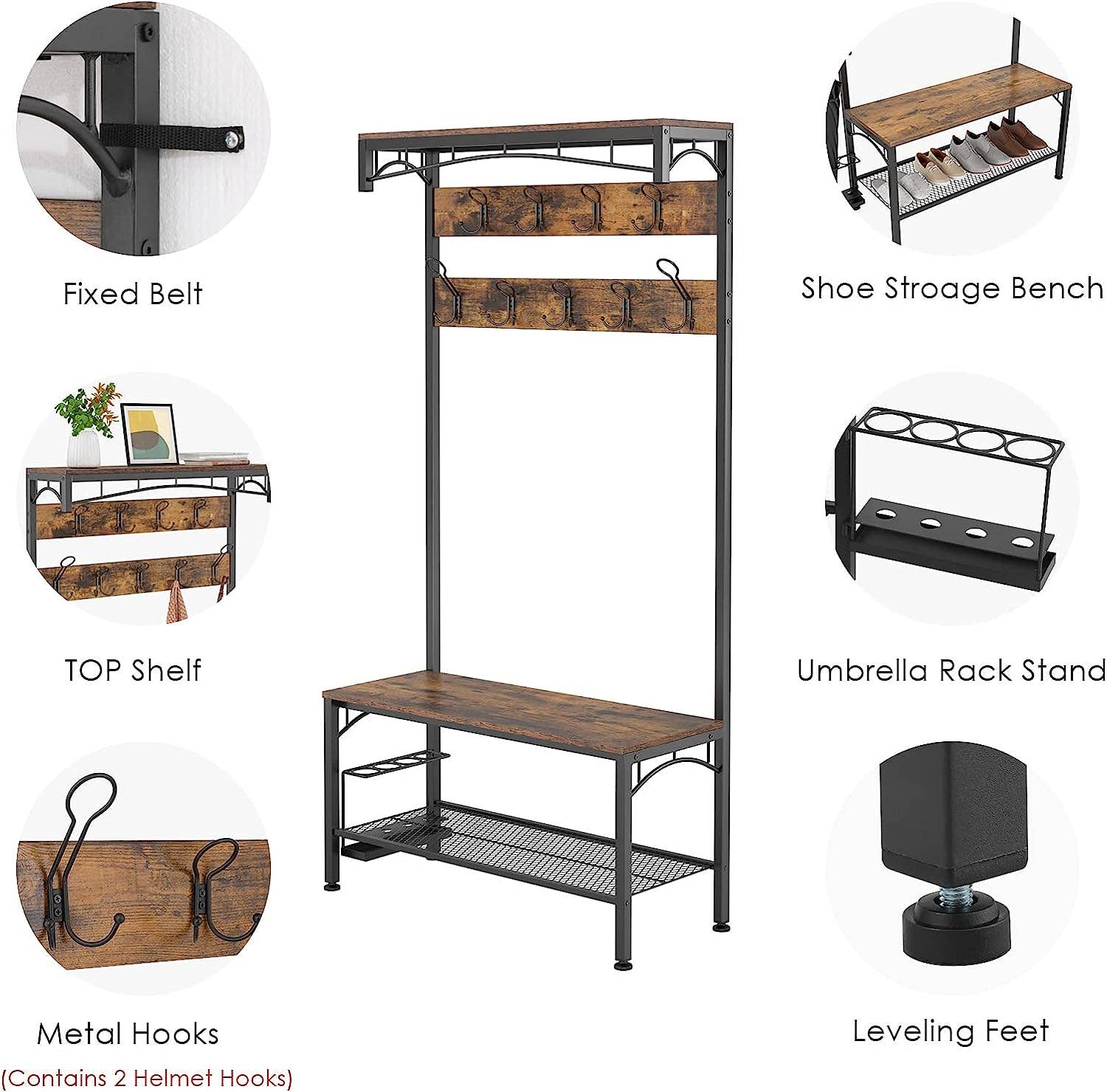 Above Edge – wholesale Coat rack – Entryway Coat Rack Shoe Bench4