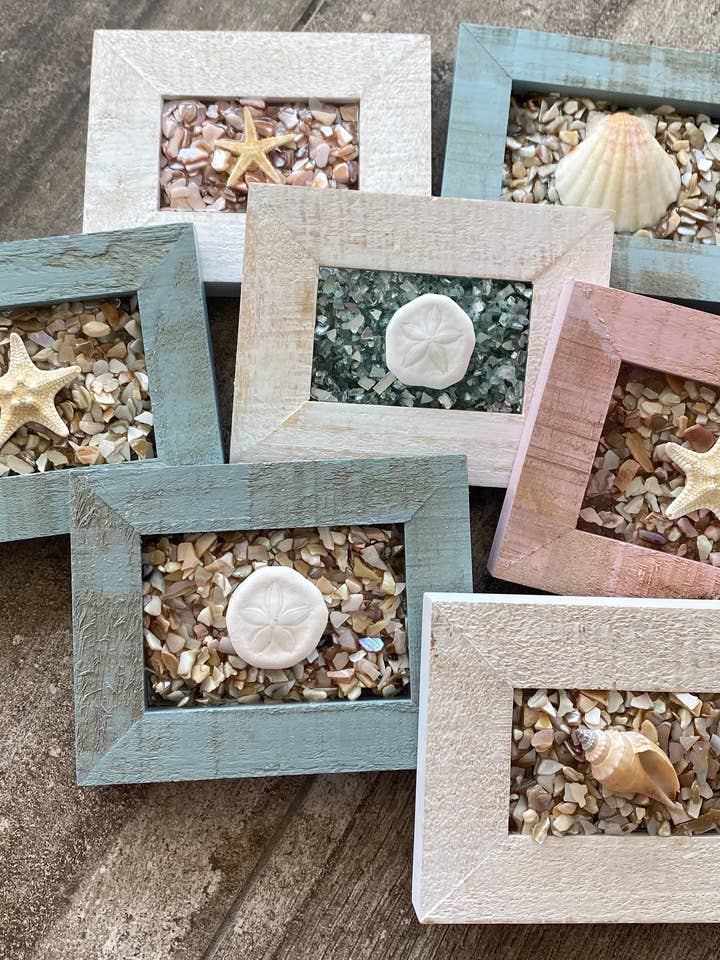 KYSTNÆR GLASSTEN RAMMER #2 for engroshandel hos Sea Dreams Coastal Art