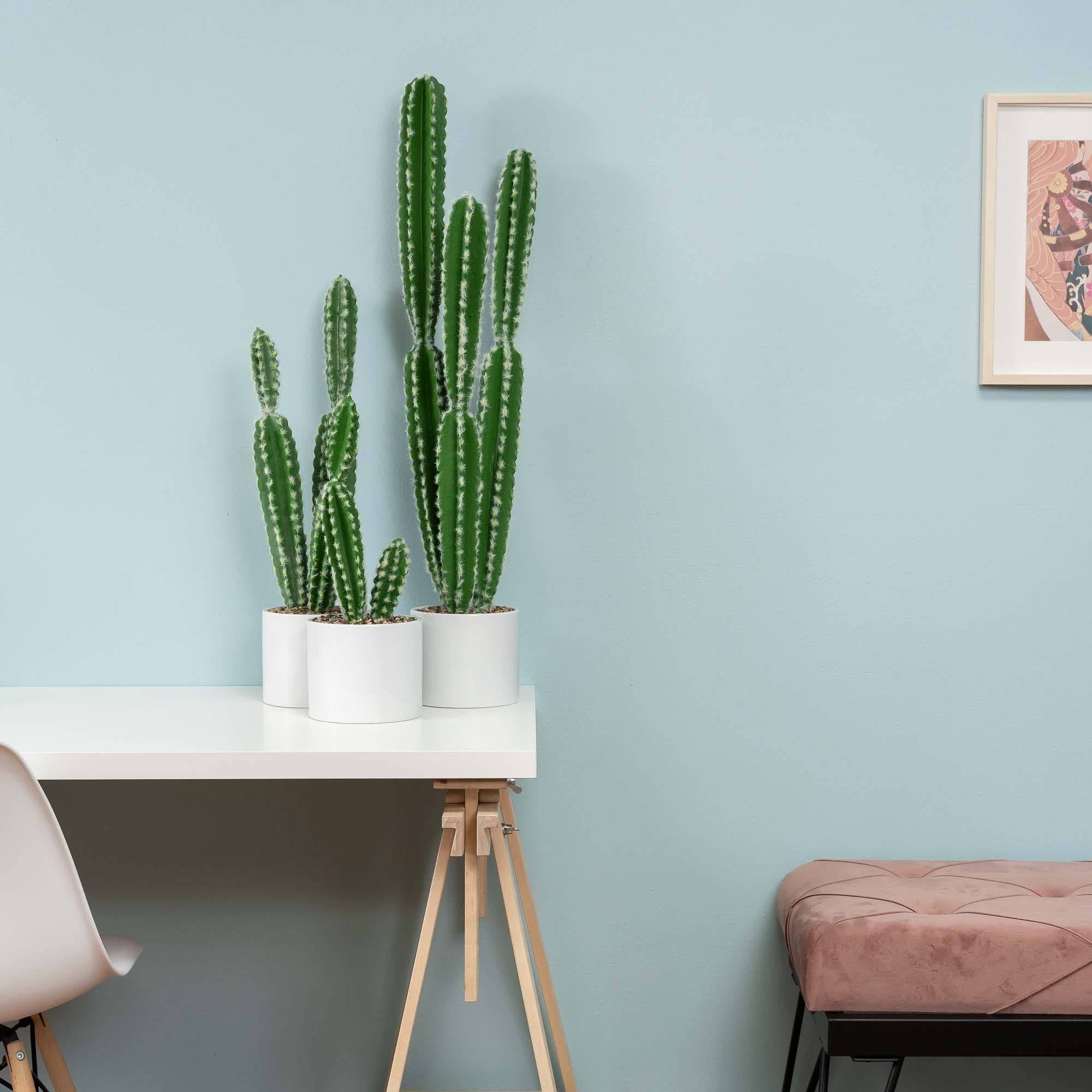 Portofino International Trading, USA - Wholesale Artificial Plant - Faux Euphorbia Cactus with Ceramic Pot 34"1