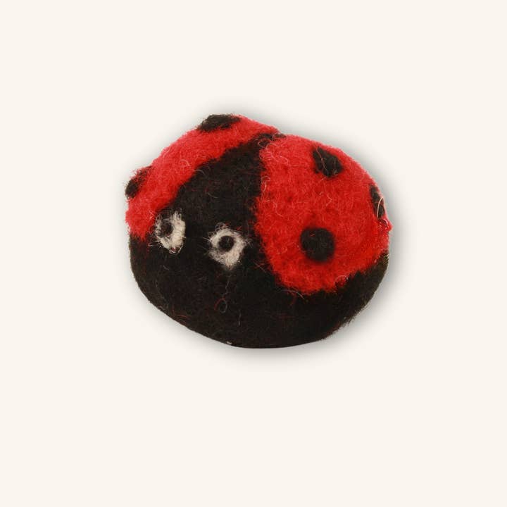 Handmade Ladybug-Shape Wool Cat Toy for wholesale by Moricat