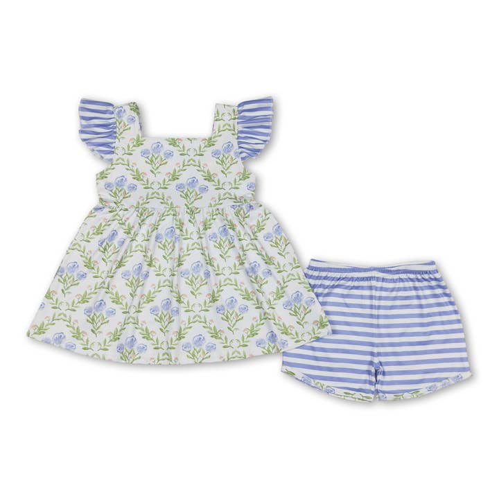 Yawoo Garments - Wholesale Bodysuit (Non-Footed) - Baby - Flutter sleeves floral baby girls romper 2