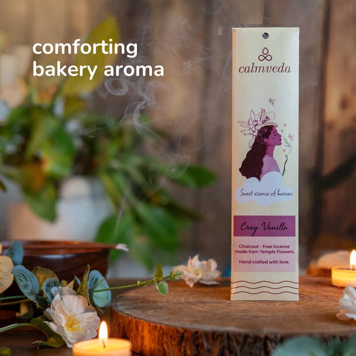 Calmveda Incense & Aromatherapy - Wholesale Incense - Creamy Vanilla Charcoal free Incense Sticks set-10 x12 Stick