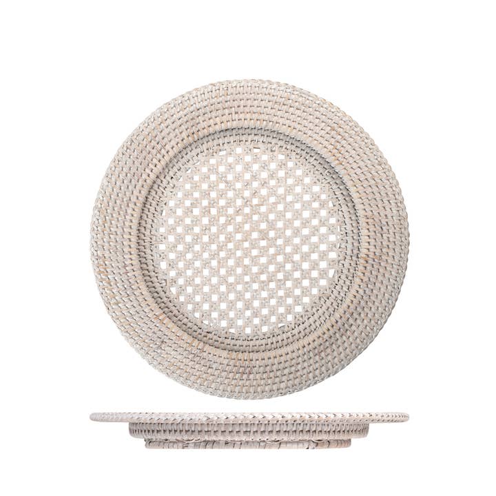 Dessous de plat rond en rotin blanchi ø 32 cm pour la vente par H&H