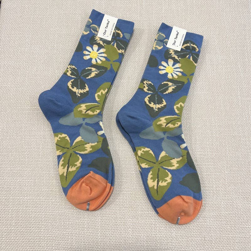 Tourtiwi - Wholesale Socks - Unisex - Oil painting style animal flower print socks3