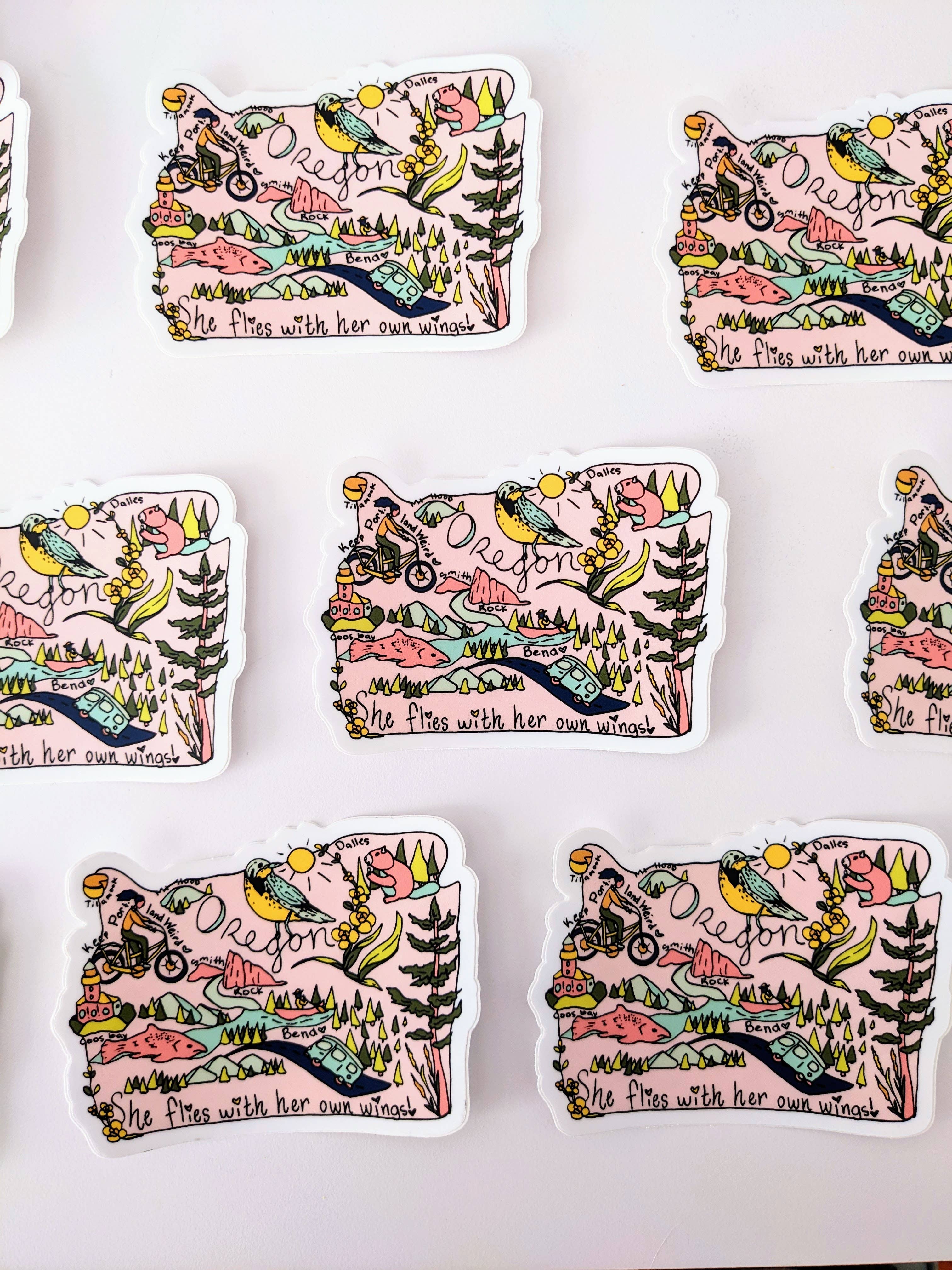 Mary Felker Art and Design - Wholesale Sticker - Oregon State Sticker, Oregon Decal, Oregon Souvenir6