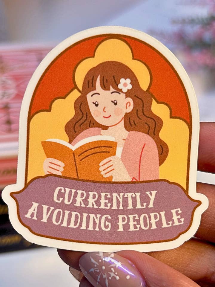 Currently Avoiding People Waterproof Vinyl Sticker for wholesale by Bound to bloom