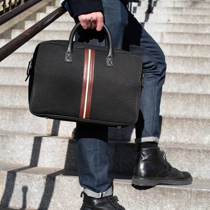 E2R PARIS - Wholesale Laptop Bag - Men's - 15-inch black eco-friendly computer bag for men Enzo ABA1