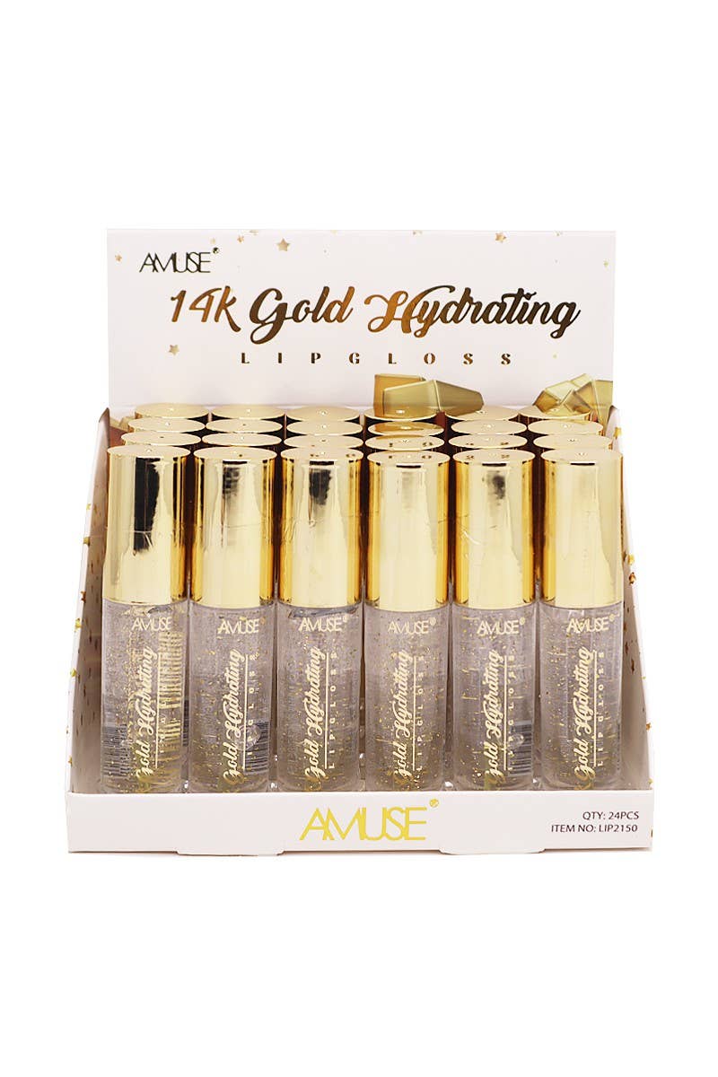 Amuse Cosmetics LIP2150 14K GOLD Hydrating Lip Gloss - 24pc