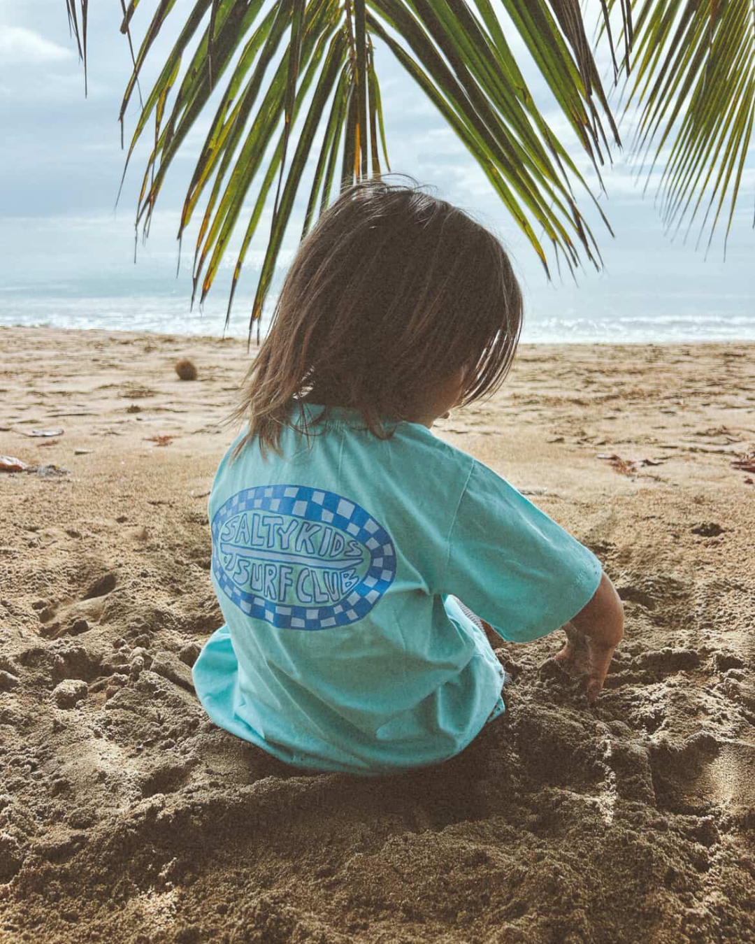 SAND N SALT KIDS - Wholesale Screen Printed T-Shirt - Kids - Salty Kids Surf Club Tee (Aqua Blue)1
