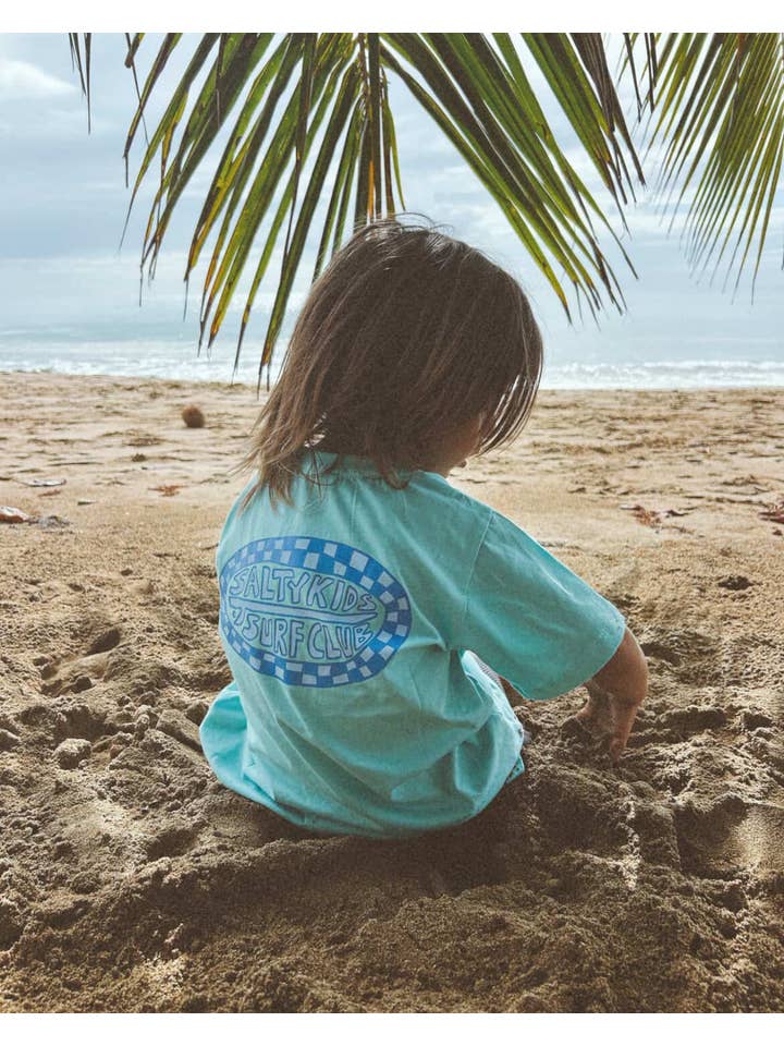 SAND N SALT KIDS - Wholesale Screen Printed T-Shirt - Kids - Salty Kids Surf Club Tee (Aqua Blue)1
