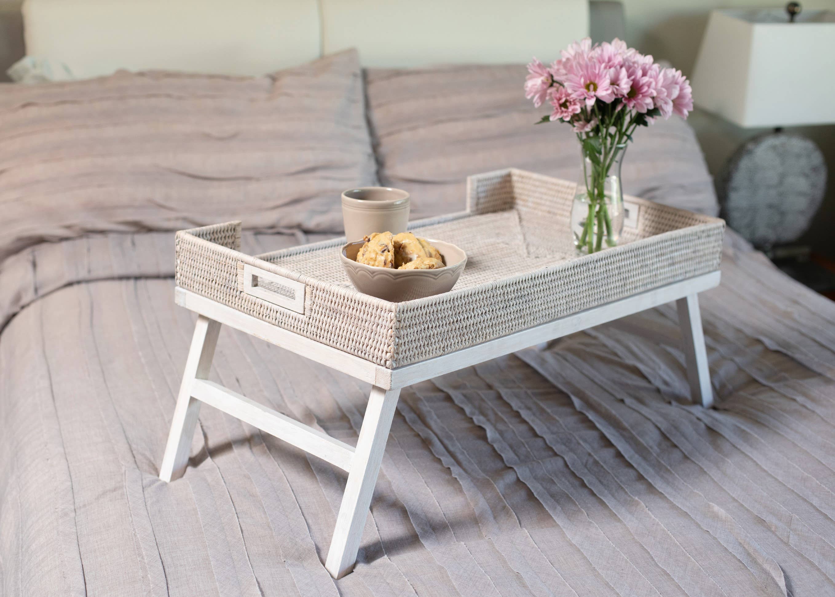 Artifacts Trading Company - Wholesale Serving Tray - Rattan Breakfast Tray Table – Folding Serving Tray10