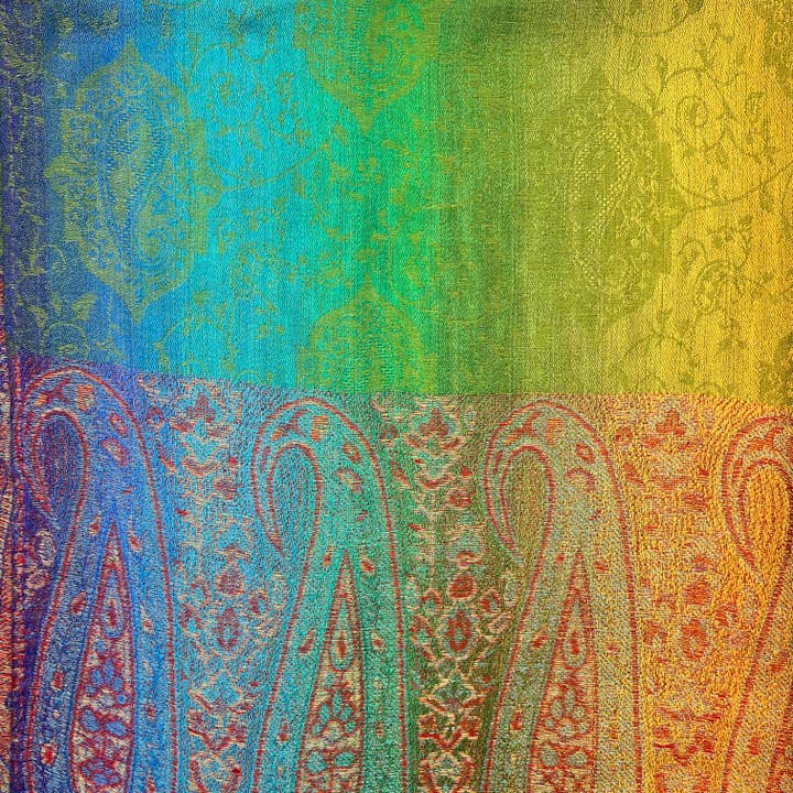 London Scarves - Wholesale Scarf – Women's - Rainbow Pashmina paisley print with tassels5