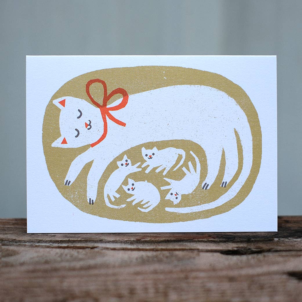 The Printed Peanut Homeware & Stationery - Wholesale Baby Card - Cat and Kittens A6 Card2