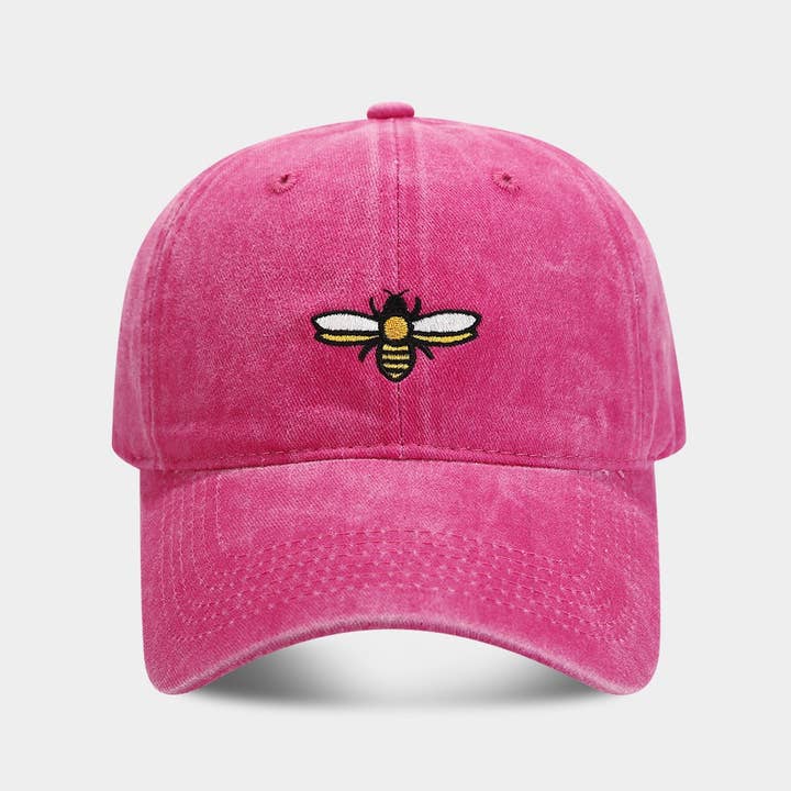 ACCITY - Wholesale Baseball Cap - Women's - Bee Embroidery Baseball Cap - Outdoor Sun Hat CWAH20203