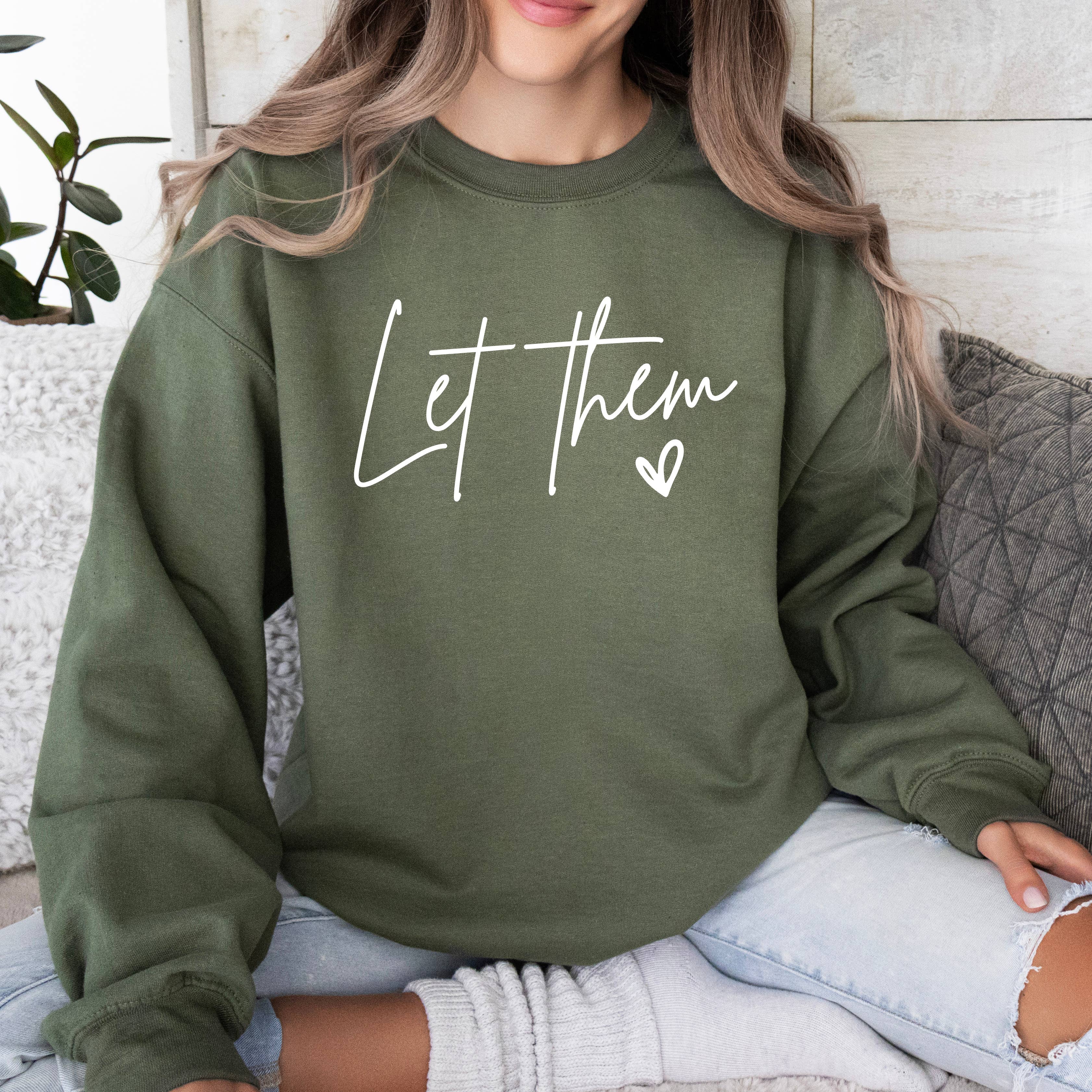Down Home Tees - Wholesale Graphic Sweatshirt - Women's - Let Them Inspirational Women's Clothing Crewneck Sweatshirt2