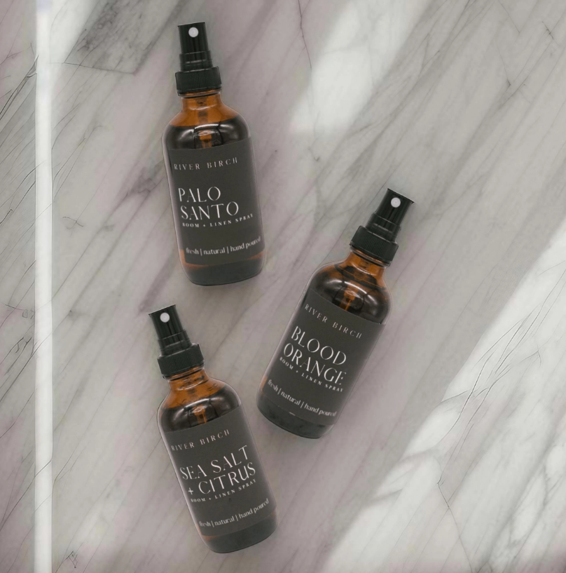 River Birch Candles - Wholesale Room & Linen Spray - Balsam & Cedar - 4 oz Amber Glass Room + Linen Spray9