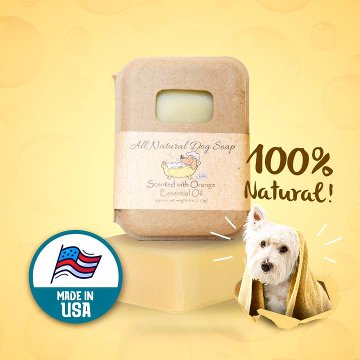 Delightfully Delicious Dog Treats - Wholesale Pet Shampoo - Dog - Orange Dog Shampoo Bar | Dog Soap Bar | Pet Shampoo Bar
