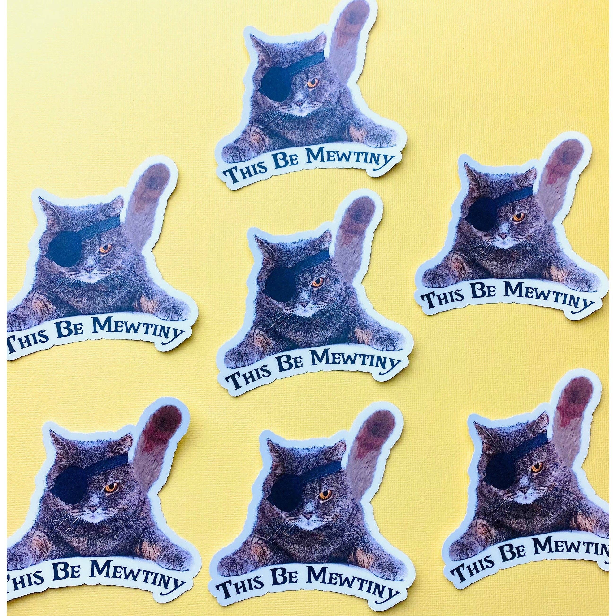 Otto's Grotto - Wholesale Sticker - Pirate Cat Sticker This Be Mewtiny Pirate Patch Kitty Cat1