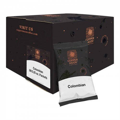 Copper Moon Colombian Blend Kaffe Portionspaket 2,25 oz. - 36/Stycken WS-110CMFPCLMBN för wholesale av FIXTUREDISPLAYS