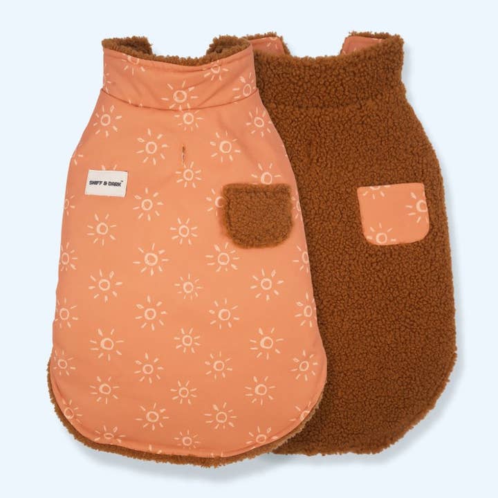 Gilet polaire douillet réversible Suns pour la vente par Sniff & Bark