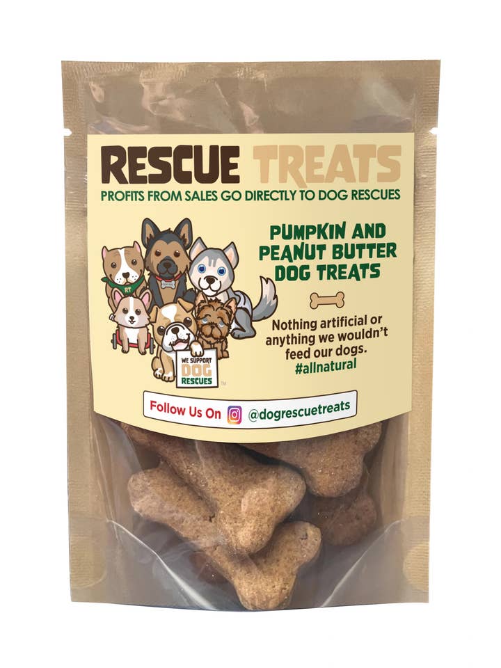 Rescue Treats Pumpkin & Peanut Butter Dog Treats Mini-Bag for wholesale by Rescue Treats