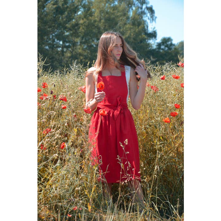 Matrinna - Wholesale Apron - Pinafore Apron, Aprons for Women, Cross Back Apron, Apron With Pockets, Pinafore Dress, Japanese Apron, Garden Apron, Red Apron Women2