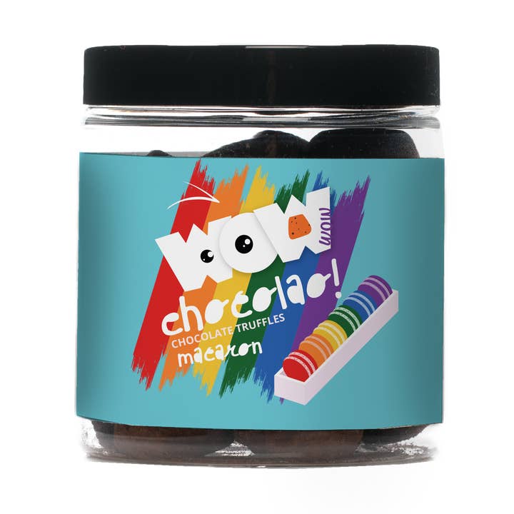 Macaron Pride-maand Chocoladetruffels - 130g Cadeaupot voor wholesale door WOW Chocolao!