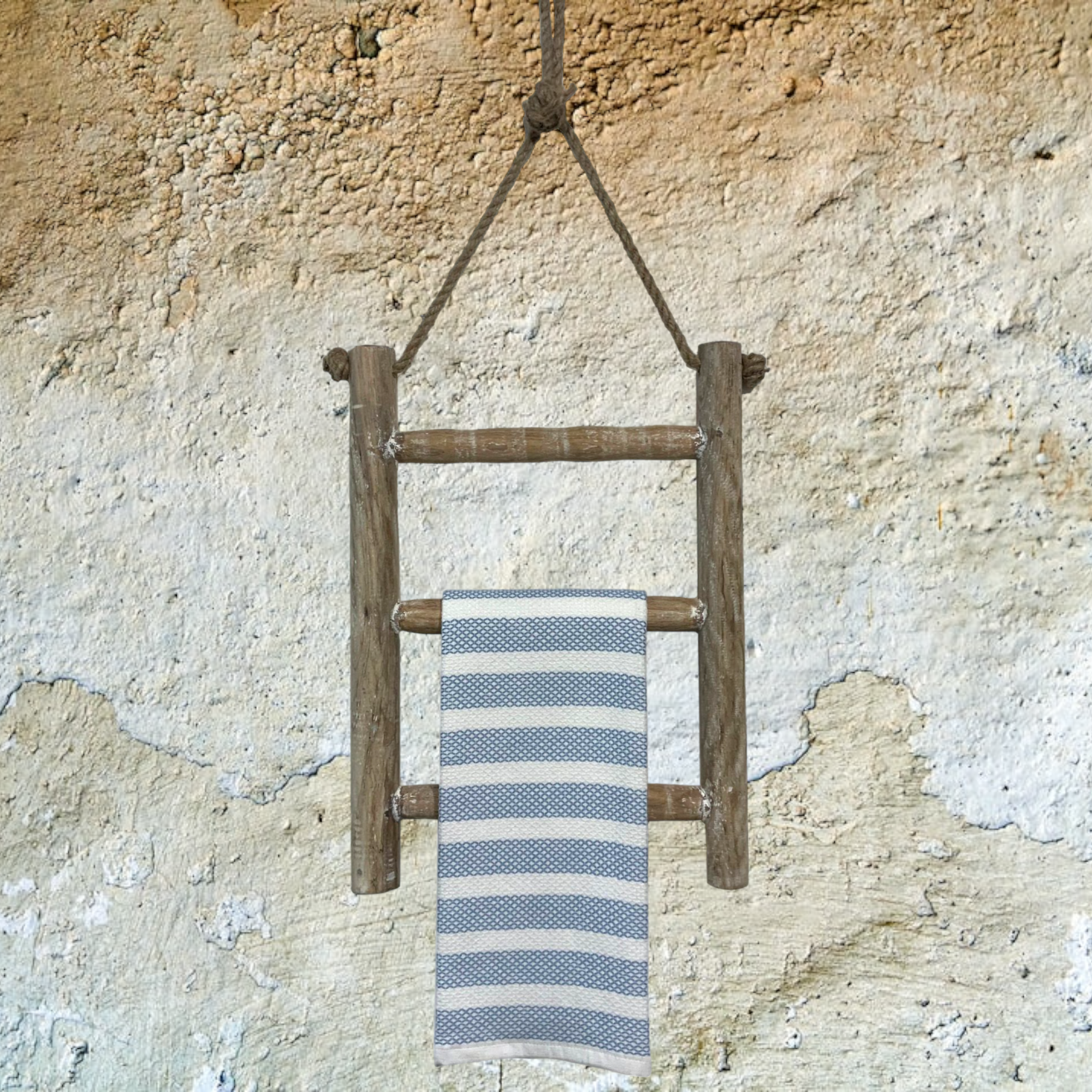 Wilco Home - Wholesale Tea Towel - Tea Towel 3-Rung Wall Ladder with Rope Hanger6