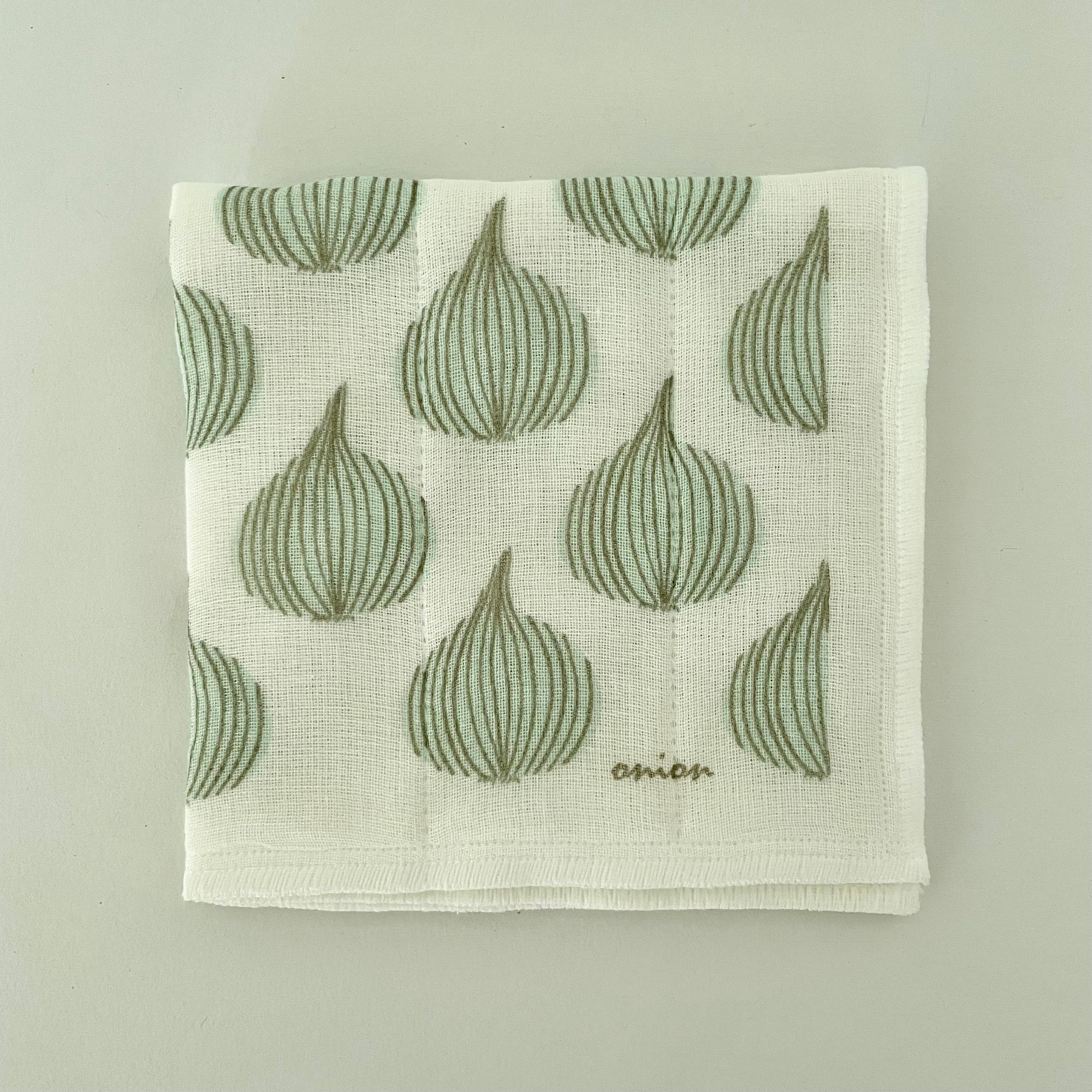 fort & field - Vente Torchon - kaya torchon japonais en rayonne/coton 30 cm x 30 cm oignon vert