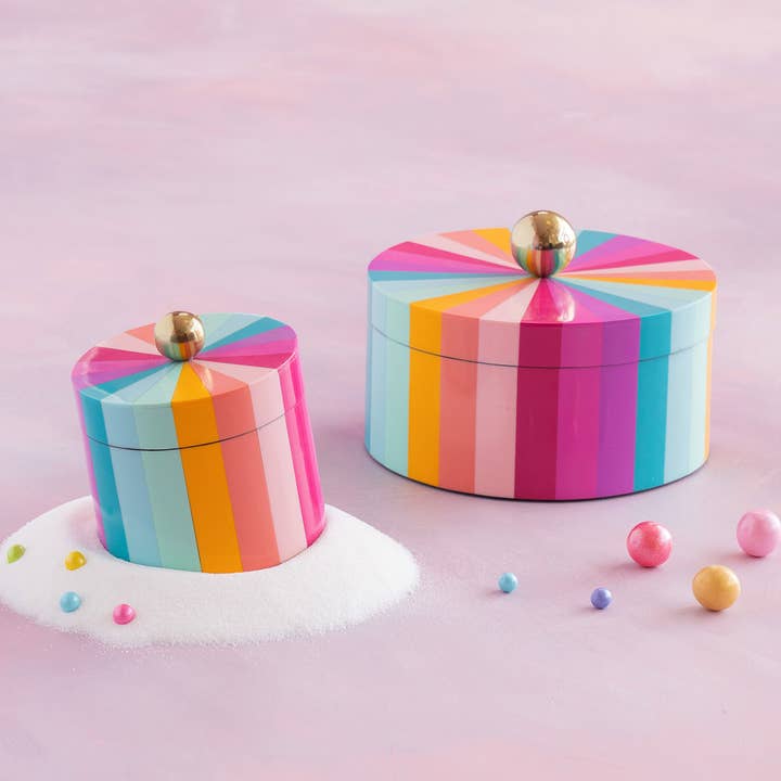 Glitterville Patisserie Rainbow Boxes, St/2, Resin, 5", 8" for wholesale by Glitterville