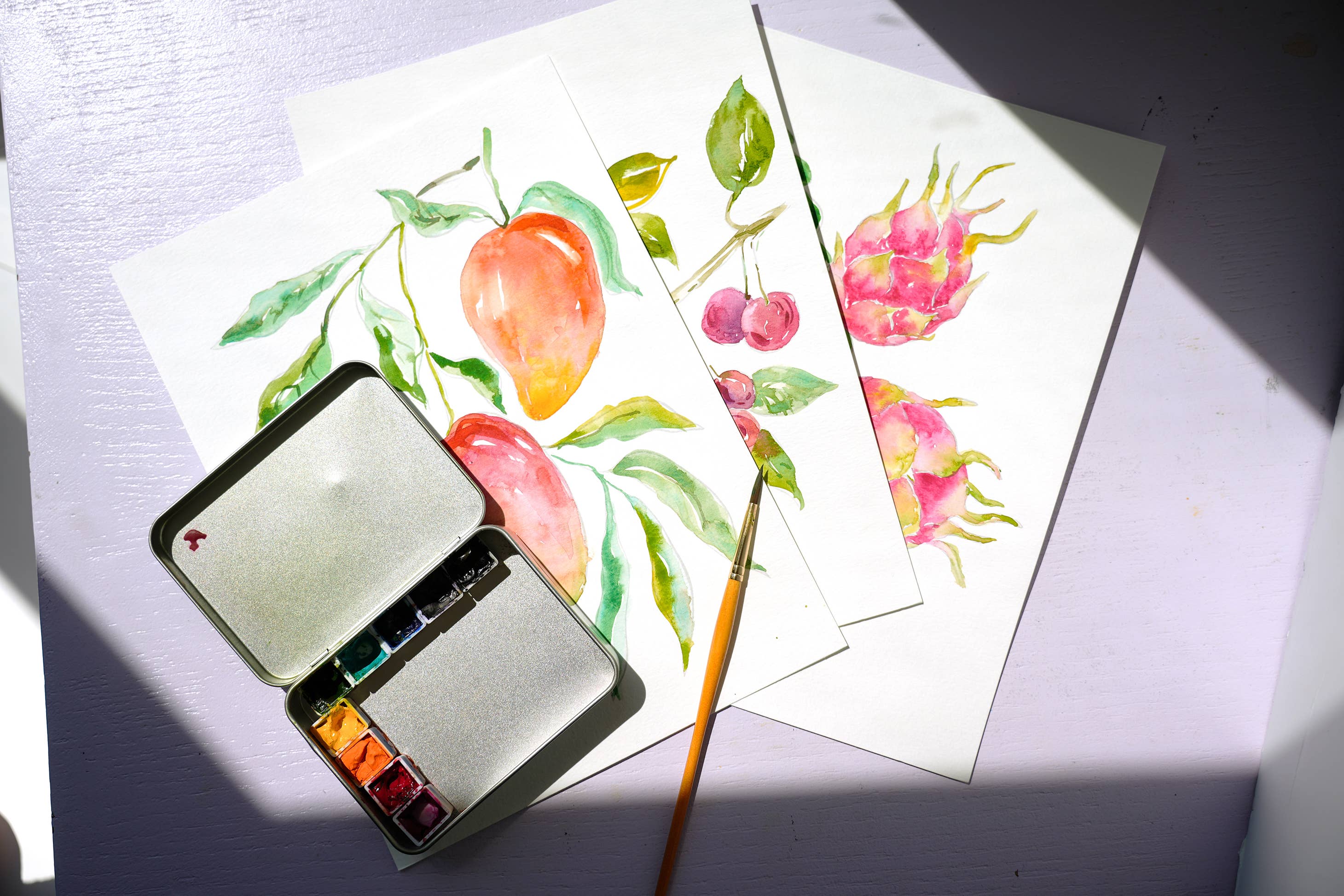 Jean Choe Art & Design - Wholesale Sketchbook/Sketchpad - Fruit Watercolor Workbook: Outlined Coloring Pages to Paint9