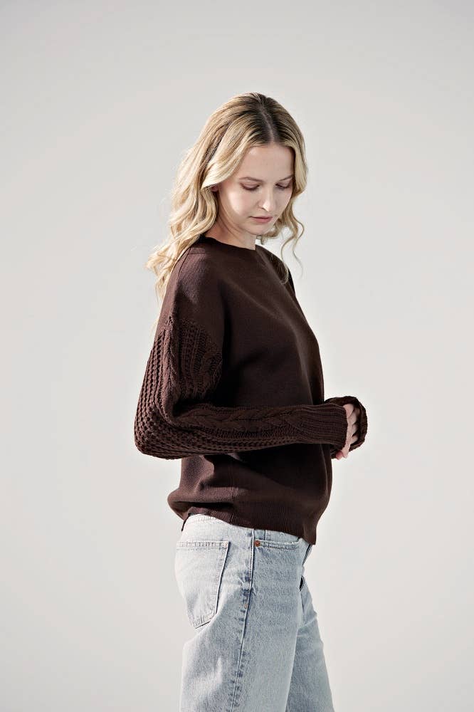 noflik – wholesale Knitted jumper – Women′s – INT1031 Cable Slve Sweater- 6pcs Pack $5.75/unit (72%OFF)18