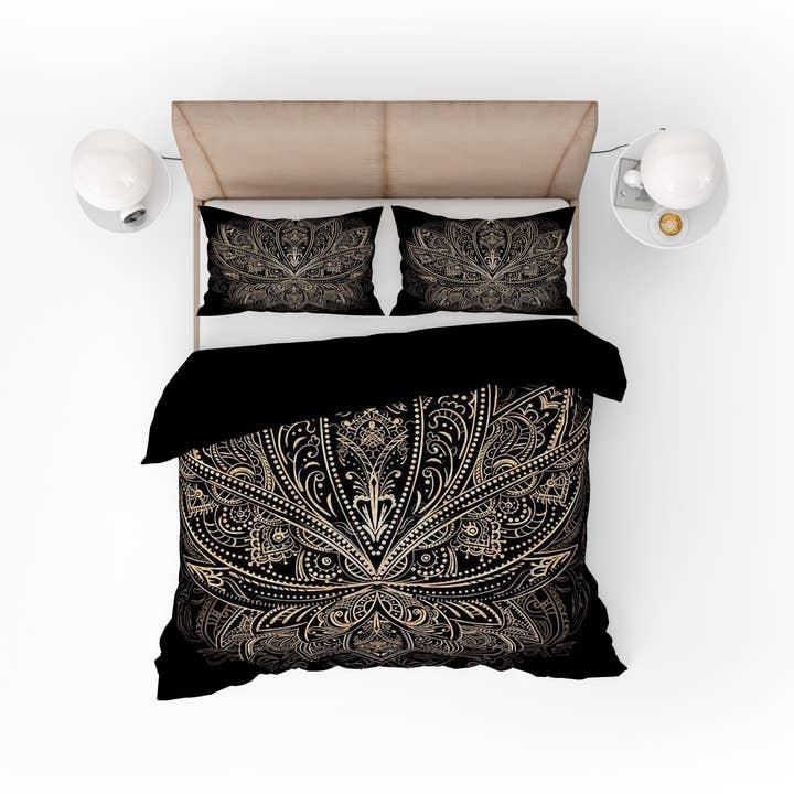 Adore India – wholesale Bedding set – Indian Bohemian Lotus Mandala Quilt Cover Set0